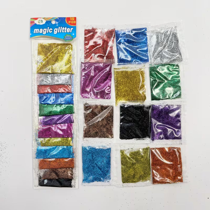 12 Colores 12 Bolsas de Polvo de Purpurina, Polvo de Purpurina de Resina Ultrafina, Purpurina para Artesanía
