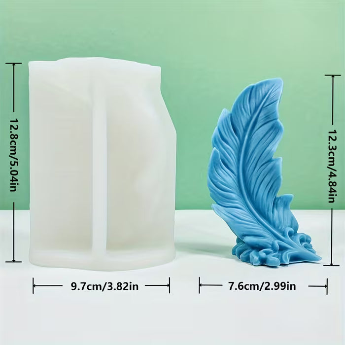 Molde de silicona decorativo de pluma para velas