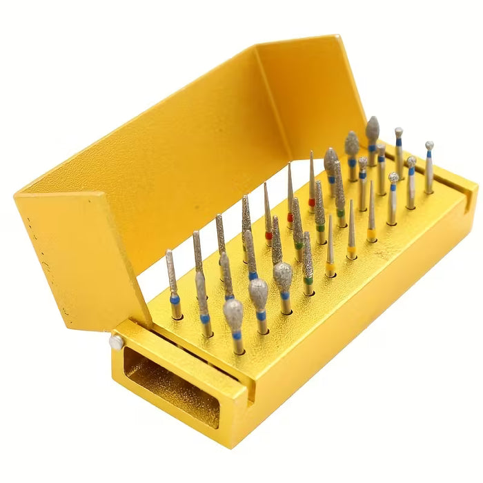 Juego de 30pcs de taladro de pulido de diamante de alta velocidad con soporte para pulir y afilar.