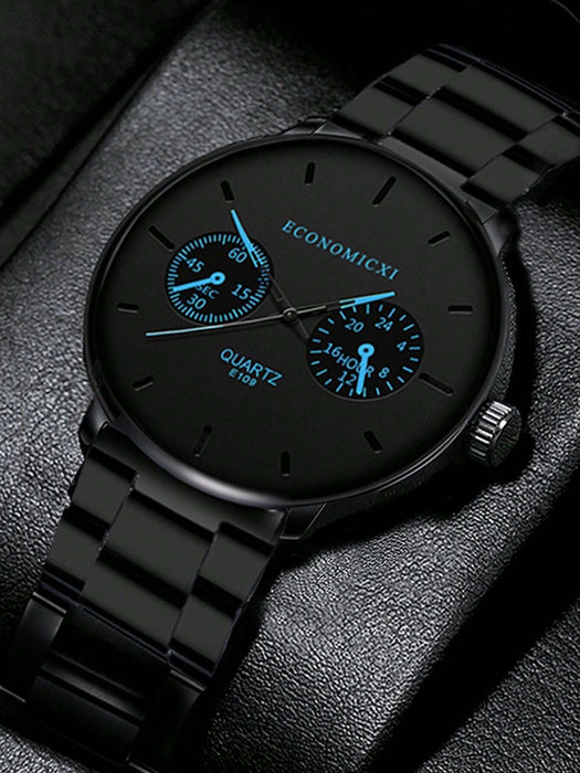 ECONOMICXI Reloj de cuarzo casual de moda simple para hombres con correa de acero - Quierox - Tienda Online