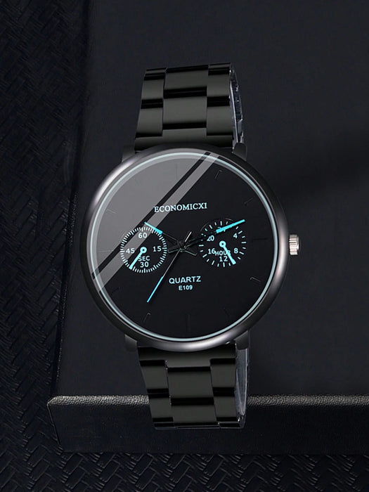 ECONOMICXI Reloj de cuarzo casual de moda simple para hombres con correa de acero - Quierox - Tienda Online