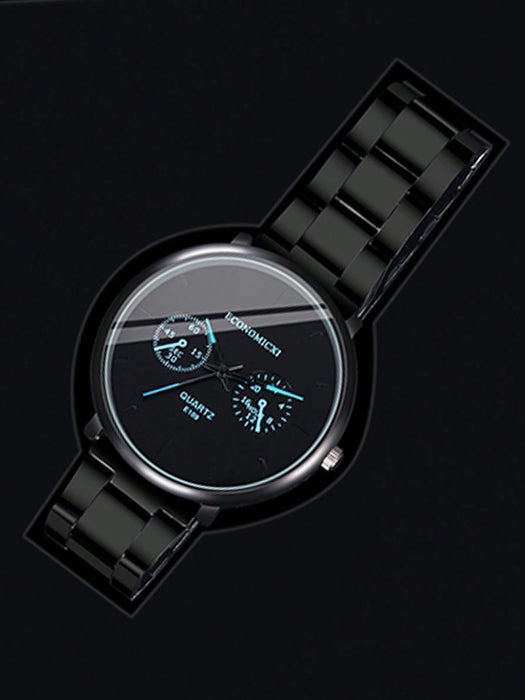 ECONOMICXI Reloj de cuarzo casual de moda simple para hombres con correa de acero - Quierox - Tienda Online