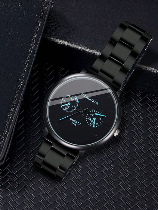 ECONOMICXI Reloj de cuarzo casual de moda simple para hombres con correa de acero - Quierox - Tienda Online