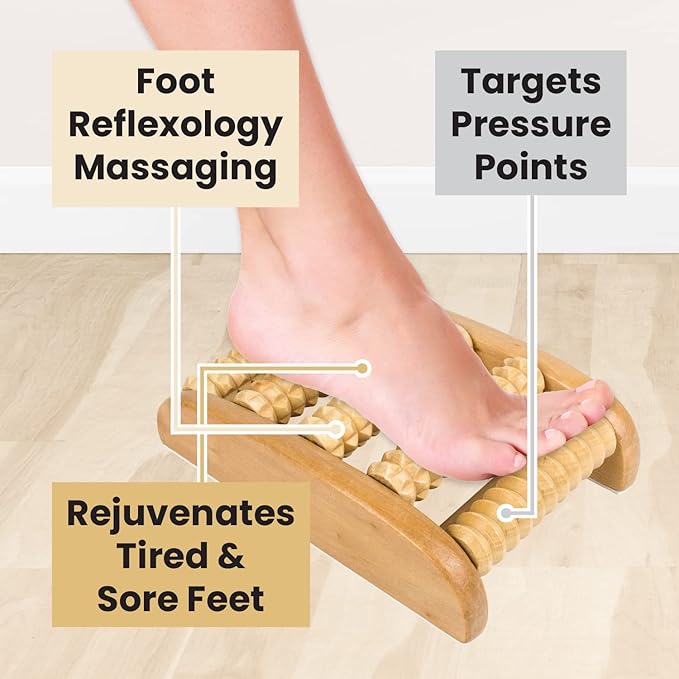EcoPro Masajeador de pies de madera natural de terapia de reflexología - Quierox - Tienda Online