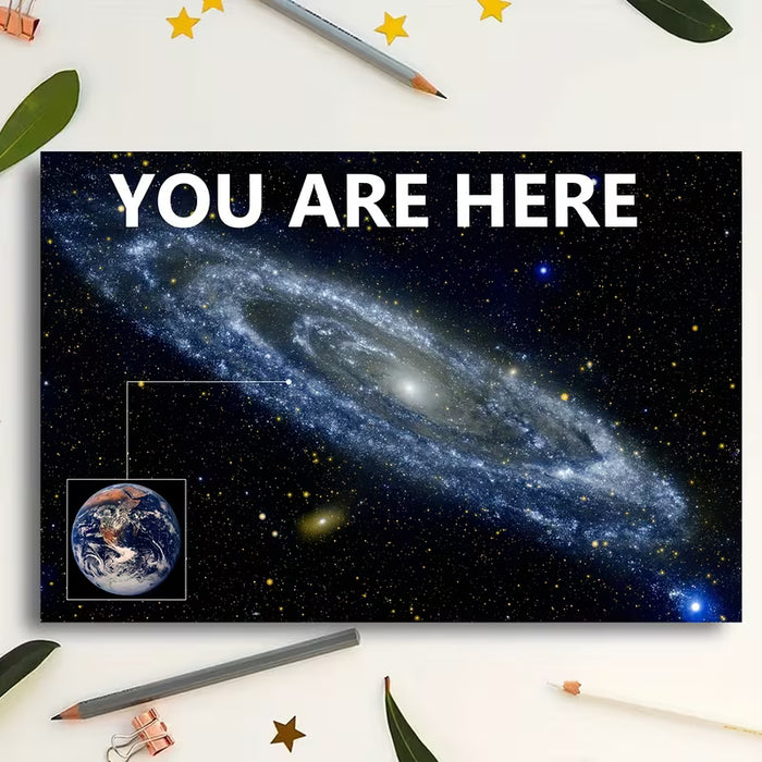 Arte de Pared de Galaxia 2D Plano, Decoración 1pc, Impresión en Lienzo "Tú Estás Aquí"