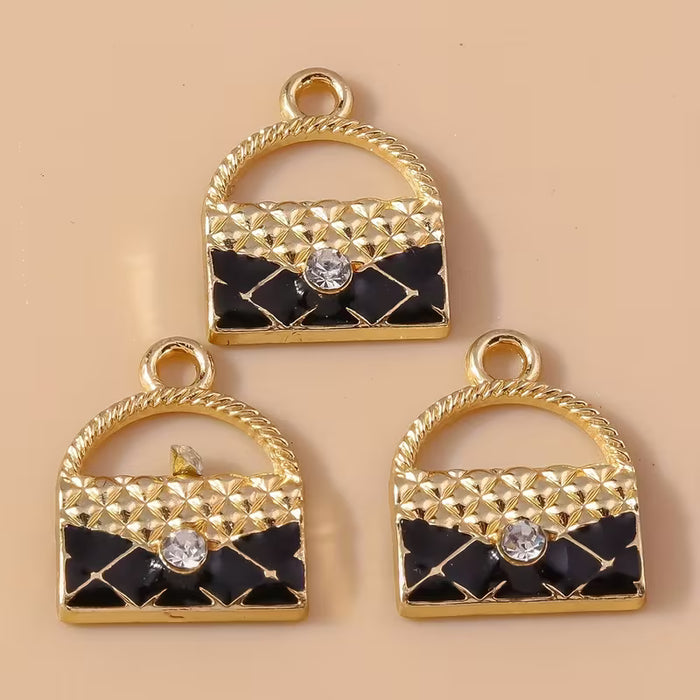 Conjunto de 10 de bolso mini colgantes de aleación para aretes, collares, llaveros