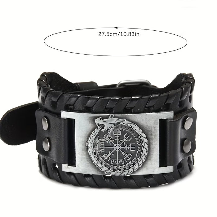 Brazalete de dragón chino retro con brújula y estilo pirata
