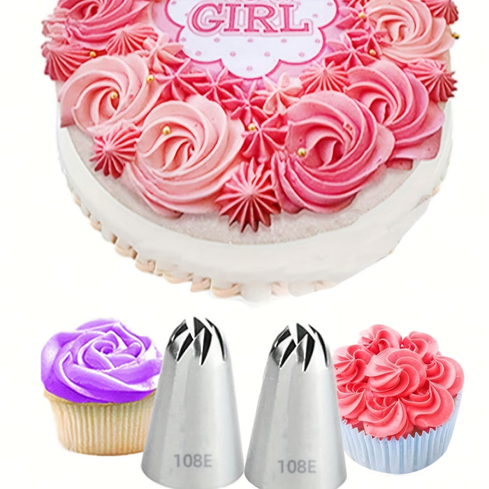 Set de 2 Boquillas Medianas para Decorar Pasteles y Cupcakes 108E