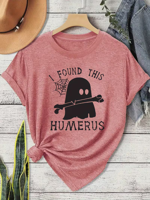Camiseta Gráfica de Halloween para Mujer, Tejido Transpirable y Elástico