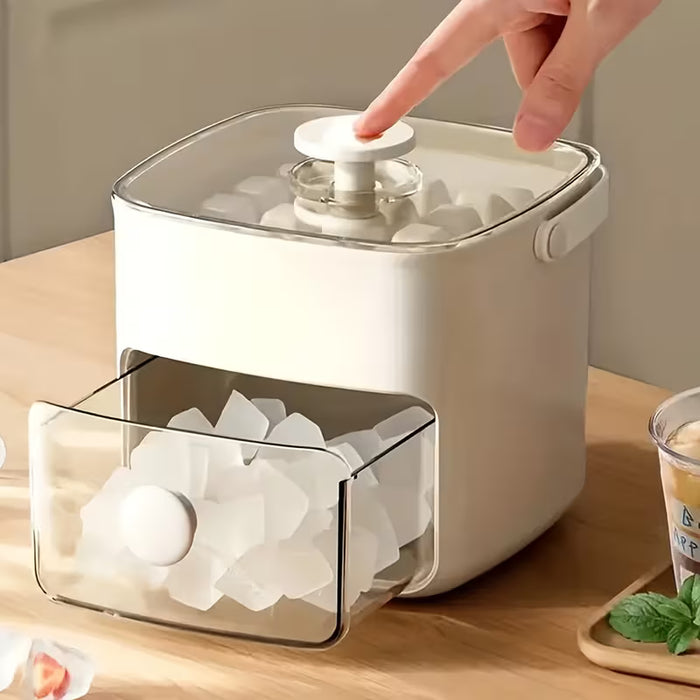 Cubo de Hielo Easy-Press de Gran Capacidad para Congelador de Doble Capa para 48 Cubos