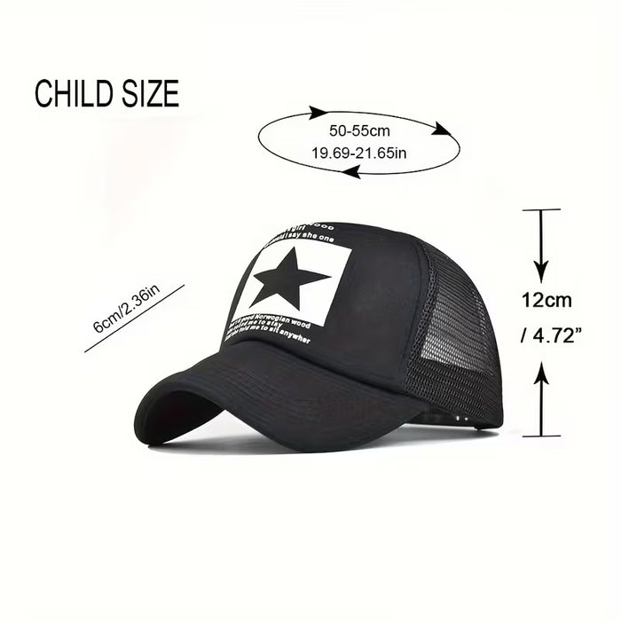 Gorra de camionero estilo padre-hijo con estampado de estrellas coloridas