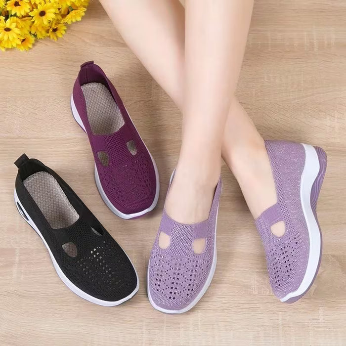 Zapatillas de tipo slip-on para mujer, parte superior transpirables