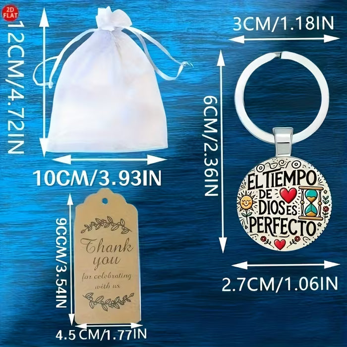 Juego de 36pcs/12 conjuntos de llaveros con bendición religiosa española 2D