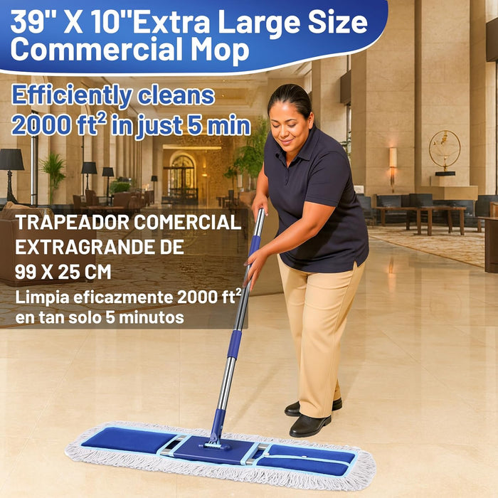 EHADOO Escoba de polvo seco para limpieza de pisos de madera dura, 2 almohadillas - Quierox - Tienda Online