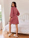Ekouaer Bata de baño para mujer, de punto gofre, longitud hasta la rodilla - Quierox - Tienda Online