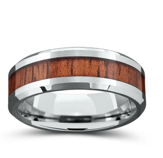 El Silver Yooper - Anillo de madera de tungsteno y plata - Quierox - Tienda Online
