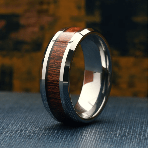 El Silver Yooper - Anillo de madera de tungsteno y plata - Quierox - Tienda Online