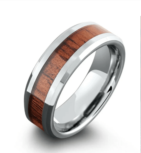 El Silver Yooper - Anillo de madera de tungsteno y plata - Quierox - Tienda Online