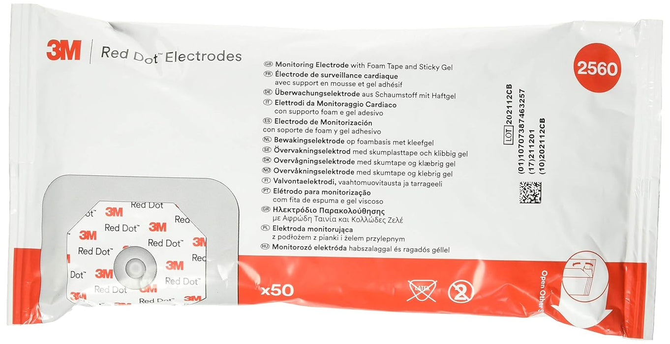 Electrodo de monitorización multiusos 3M 2560 Red Dot - Bolsa de 100 unidades - Quierox - Tienda Online