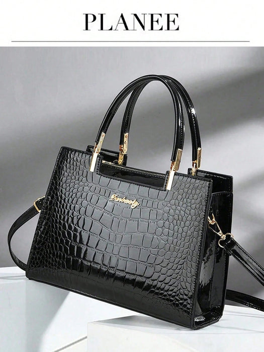 Elegante bolso de piel de cocodrilo de mano, de piel sintética para mujer - Quierox - Tienda Online