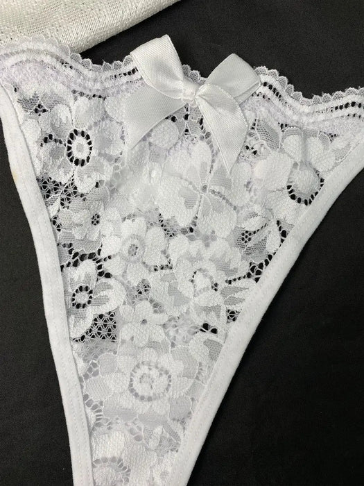 Elegantes Tangas con Lazo de Encaje Floral para mujer - Quierox - Tienda Online