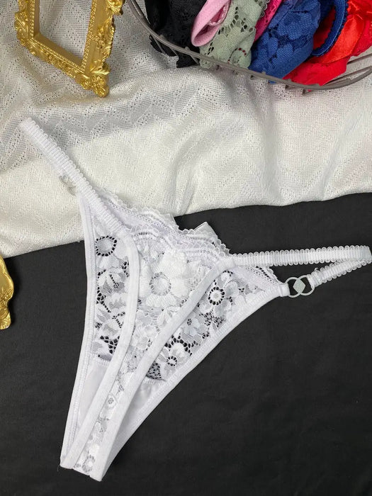 Elegantes Tangas con Lazo de Encaje Floral para mujer - Quierox - Tienda Online