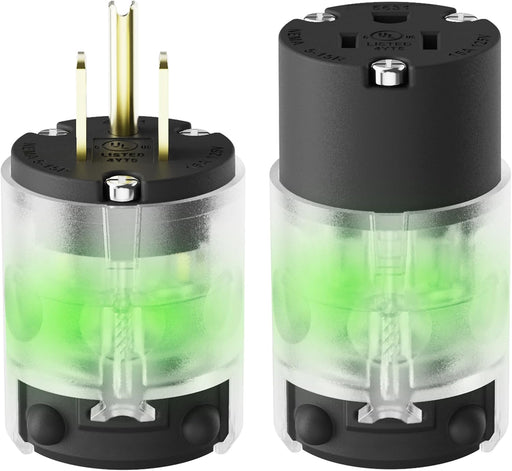 ELEGRP Juego de enchufe y conector eléctrico de hoja recta iluminada, 15 amperios 125 - Quierox - Tienda Online