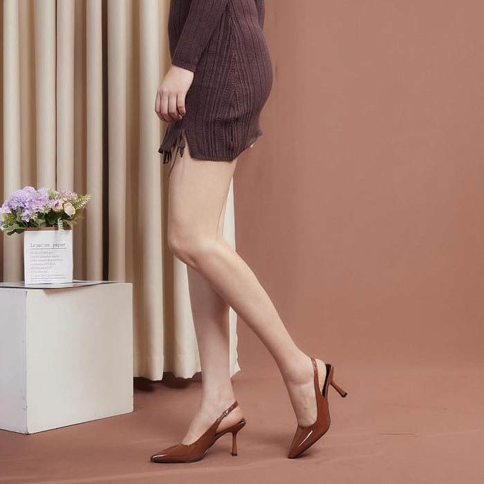 Elisabet Tang - Zapatos de tacón de aguja con tira trasera de 8 cm para mujer - Quierox - Tienda Online