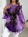 EMERY ROSE Camisa de manga larga con textura de patrón de tinta de mármol - Quierox - Tienda Online