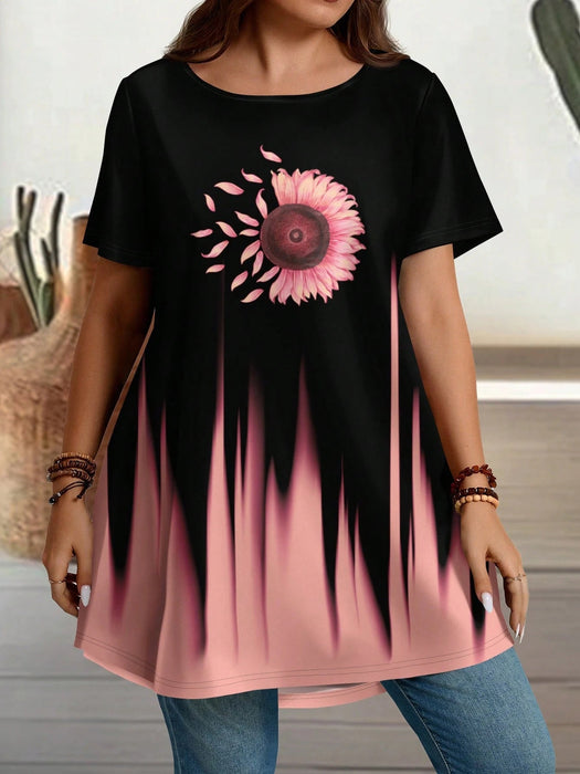 EMERY ROSE Camiseta de manga corta con cuello redondo y largo extra para mujer - Quierox - Tienda Online