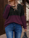 EMERY ROSE Sudadera casual con parches de colores contrastantes para mujer - Quierox - Tienda Online