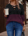 EMERY ROSE Sudadera casual con parches de colores contrastantes para mujer - Quierox - Tienda Online