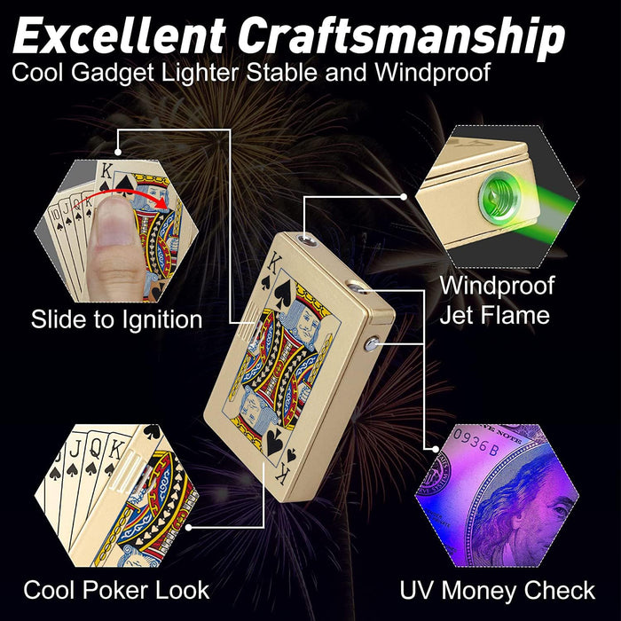 Encendedor de antorcha de chorro, encendedor de naipes de butano recargable - Quierox - Tienda Online