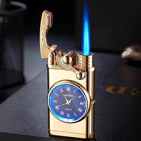Encendedor de lujo con reloj inusual, soplete de gas - Quierox - Tienda Online