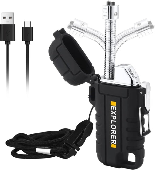 Encendedor eléctrico USB impermeable: Nizirioo, encendedor retráctil recargable con cuello flexible de 360 grados - Quierox - Tienda Online