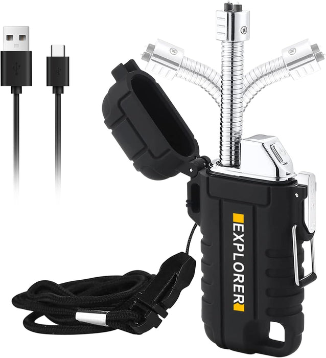 Encendedor eléctrico USB impermeable: Nizirioo, encendedor retráctil recargable con cuello flexible de 360 grados - Quierox - Tienda Online