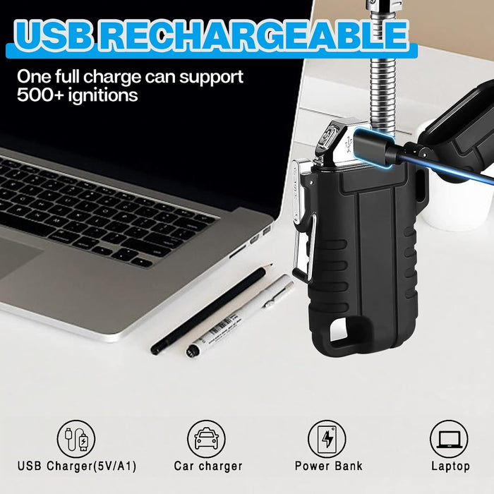 Encendedor eléctrico USB impermeable: Nizirioo, encendedor retráctil recargable con cuello flexible de 360 grados - Quierox - Tienda Online