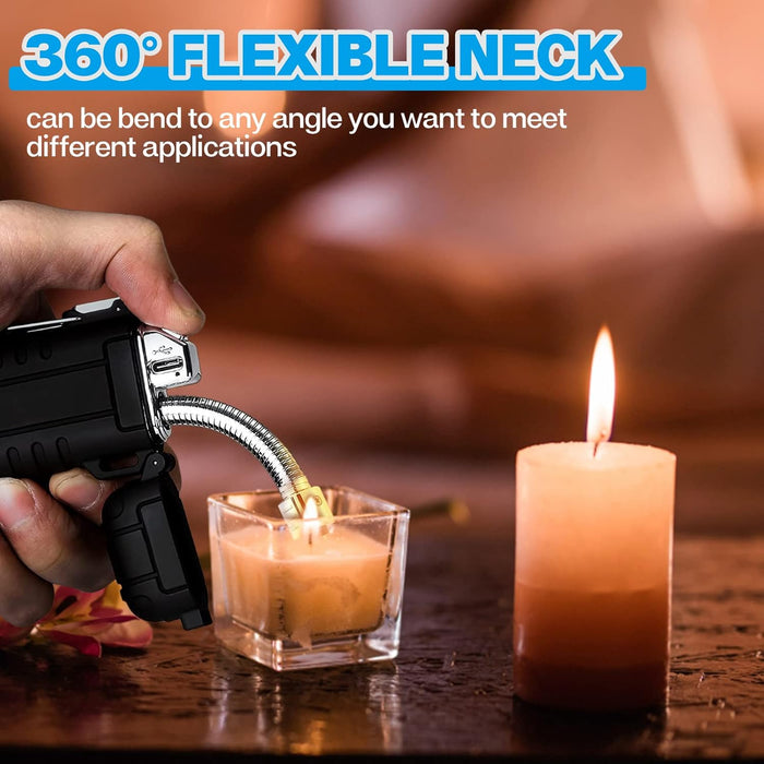 Encendedor eléctrico USB impermeable: Nizirioo, encendedor retráctil recargable con cuello flexible de 360 grados - Quierox - Tienda Online