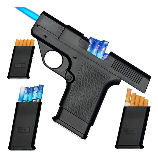 Encendedor Recargable De Gas Butano YH096 Negro Con Caja Para 10 Cigarrillos Y Llama Ajustable - Quierox - Tienda Online