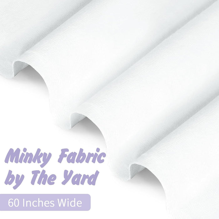 Entisn Minky Fabric by The Yard, 1 yarda, tela de vellón Minky precortada blanca - Quierox - Tienda Online