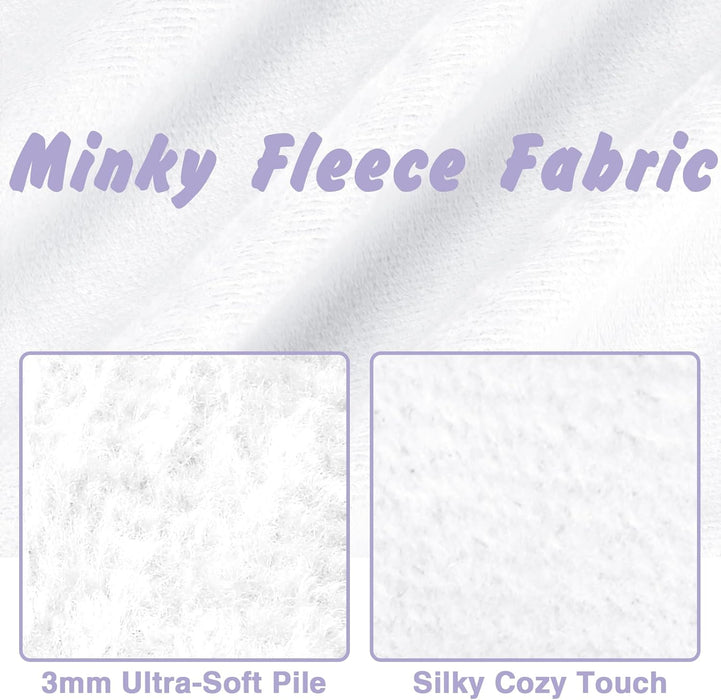 Entisn Minky Fabric by The Yard, 1 yarda, tela de vellón Minky precortada blanca - Quierox - Tienda Online
