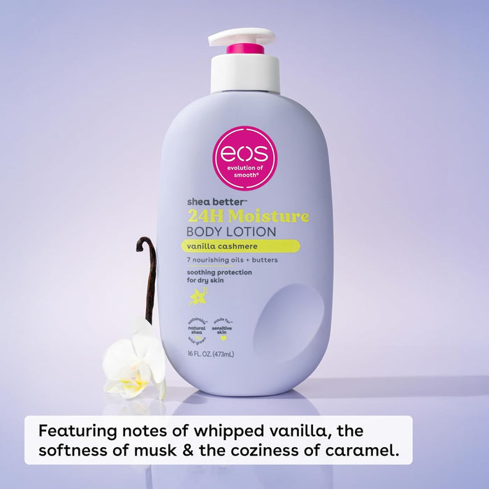 eos Shea Better Loción corporal Vanilla Cashmere, cuidado de la piel con humedad las 24 horas - Quierox - Tienda Online