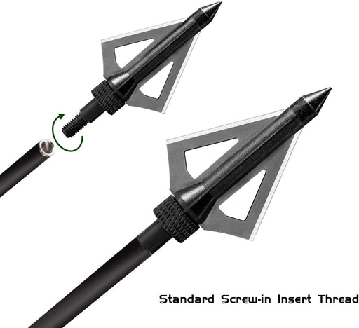 EQI Cabezas anchas de caza de 100 granos, puntas anchas de tiro con arco de 3 cuchillas - Quierox - Tienda Online