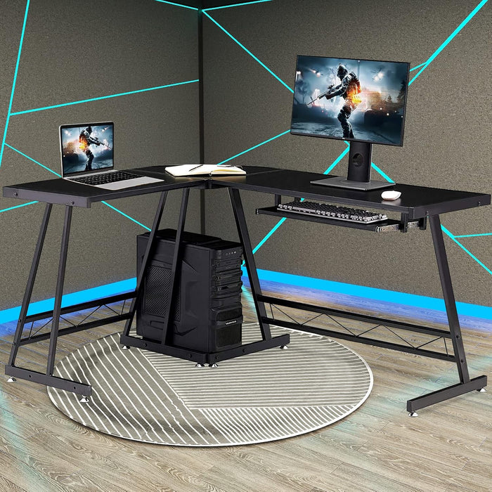 Escritorio para ordenador en forma de L con soporte para CPU - Quierox - Tienda Online