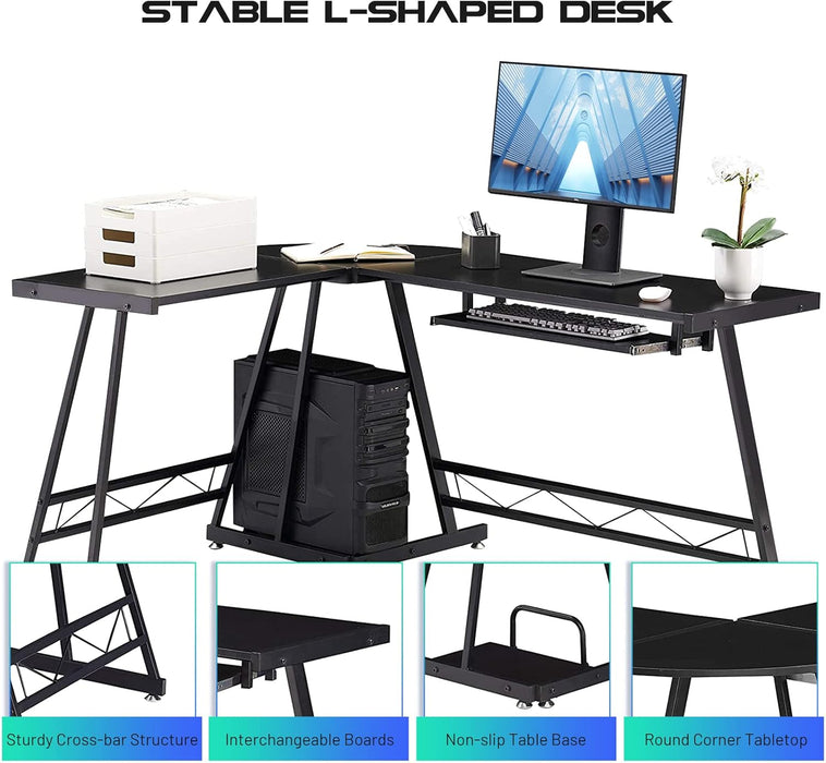 Escritorio para ordenador en forma de L con soporte para CPU - Quierox - Tienda Online