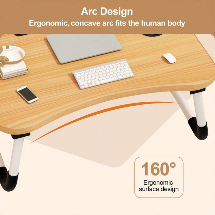 Escritorio portátil y plegable para laptop con portavasos - Quierox - Tienda Online