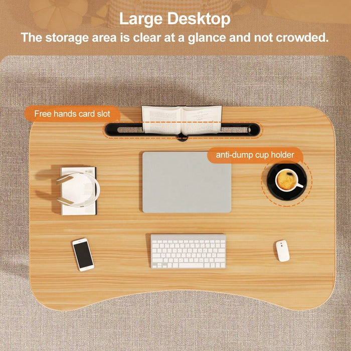 Escritorio portátil y plegable para laptop con portavasos - Quierox - Tienda Online