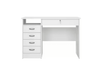 Escritorio rectangular blanco de 43 pulgadas con 5 cajones y cerradura. - Quierox - Tienda Online