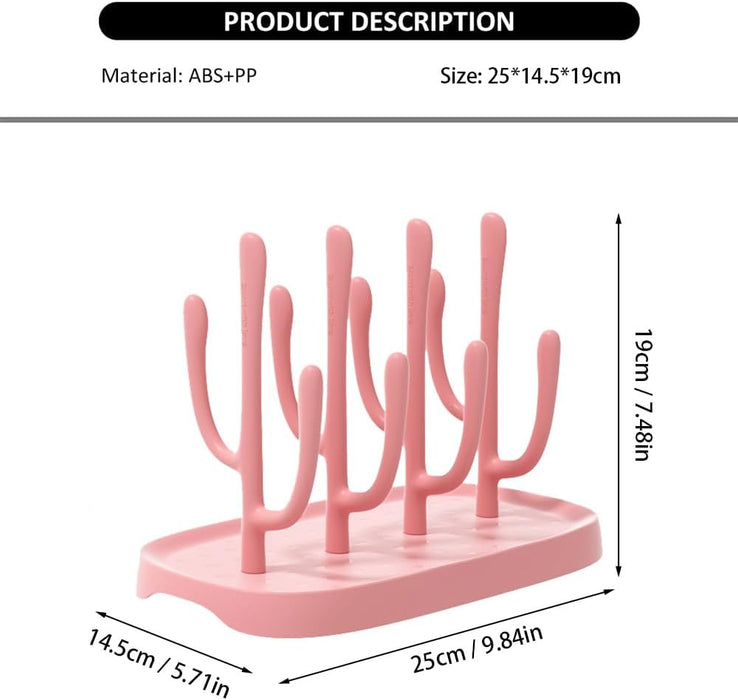 Escurridor de biberones rosa, soporte portátil para biberones y accesorios de bebé - Quierox - Tienda Online