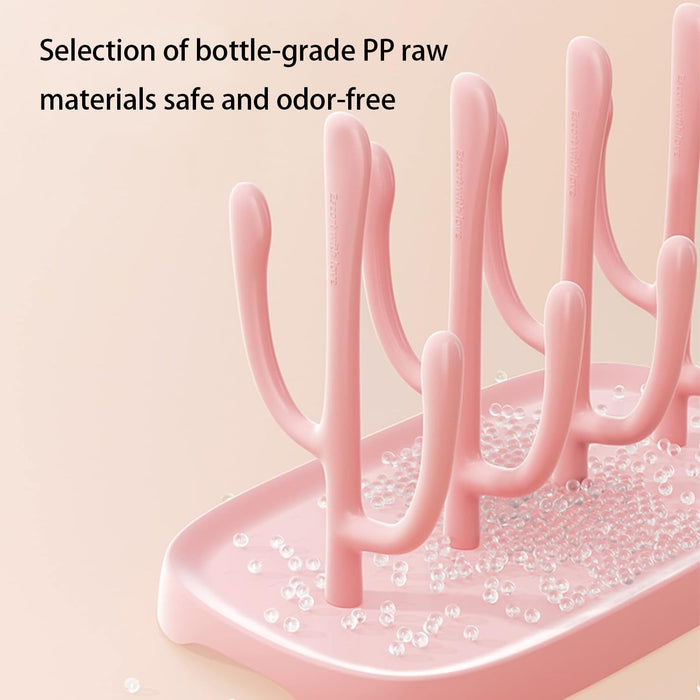 Escurridor de biberones rosa, soporte portátil para biberones y accesorios de bebé - Quierox - Tienda Online